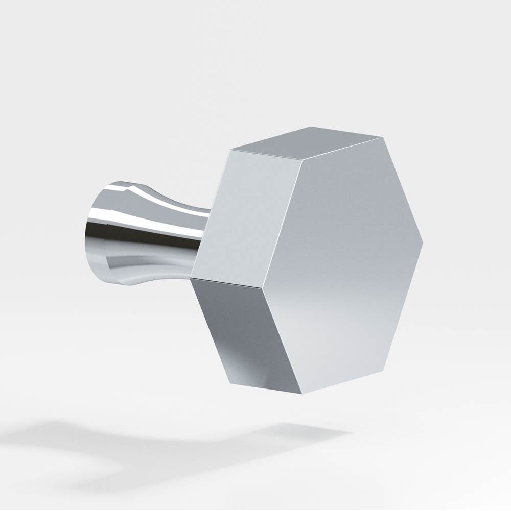 Colonial Bronze - 1.25'' Hexagonal Cabinet Knob with flared post hand finished in Polished Chrome - Polished Chrome