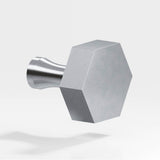 Colonial Bronze - 1'' Hexagonal Cabinet Knob with flared post hand finished in Satin Chrome - Satin Chrome