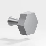 Colonial Bronze - 1'' Hexagonal Cabinet Knob with flared post hand finished in Matte Satin Chrome - Matte Satin Chrome