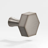Colonial Bronze - 1.5'' Hexagonal Cabinet Knob with flared post hand finished in Pewter - Pewter