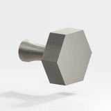 Colonial Bronze - 1.25'' Hexagonal Cabinet Knob with flared post hand finished in Frost Nickel - Frost Nickel