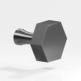 Colonial Bronze - 1'' Hexagonal Cabinet Knob with flared post hand finished in Graphite - Graphite