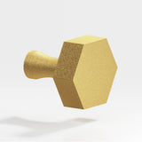 Colonial Bronze - 1.5'' Hexagonal Cabinet Knob with flared post hand finished in Frost Brass - Frost Brass
