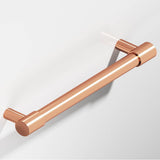 Colonial Bronze - 4'' center-to-center, 5'' overall, 0.625'' diameter Round Appliance Pull, Door Pull, Shower Door Pull with turned-down bar and straight posts hand finished in Polished Copper and Polished Copper - Polished Copper,Polished Copper