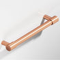 Colonial Bronze - 4'' center-to-center, 5'' overall, 0.625'' diameter Round Appliance Pull, Door Pull, Shower Door Pull with turned-down bar and straight posts hand finished in Polished Copper and Polished Copper - Polished Copper,Polished Copper