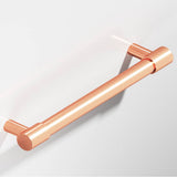Colonial Bronze - 4'' center-to-center, 5'' overall, 0.625'' diameter Round Appliance Pull, Door Pull, Shower Door Pull with turned-down bar and straight posts hand finished in Satin Copper and Satin Copper - Satin Copper,Satin Copper
