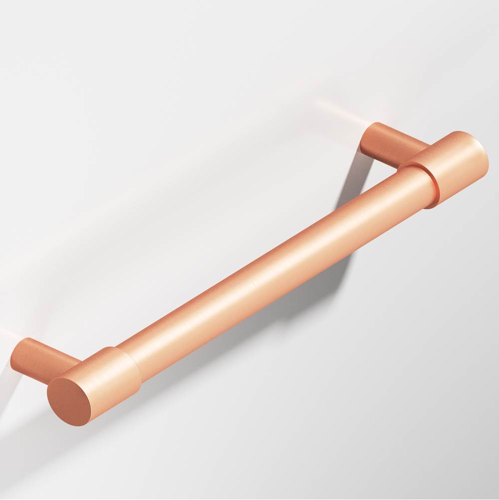 Colonial Bronze - 0.625'' diameter custom length Round Pull with turned-down bar and straight posts hand finished in Matte Satin Copper and Matte Satin Copper - Matte Satin Copper,Matte Satin Copper