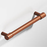 Colonial Bronze - 4'' center-to-center, 5'' overall, 0.625'' diameter Round Appliance Pull, Door Pull, Shower Door Pull with turned-down bar and straight posts hand finished in Matte Antique Copper and Matte Antique Copper - Matte Antique Copper,Matte Antique Copper