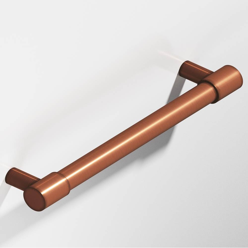 Colonial Bronze - 0.625'' diameter custom length Round Pull with turned-down bar and straight posts hand finished in Matte Antique Copper and Matte Antique Copper - Matte Antique Copper,Matte Antique Copper