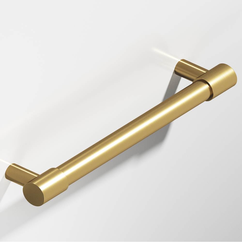 Colonial Bronze - 4'' center-to-center, 5'' overall, 0.625'' diameter Round Appliance Pull, Door Pull, Shower Door Pull with turned-down bar and straight posts hand finished in Polished Chrome and Polished Copper - Polished Chrome,Polished Copper