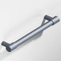 Colonial Bronze - 5'' center-to-center, 6'' overall, 0.5'' diameter Round Cabinet Pull with turned-down bar and straight posts hand finished in Frost Chrome  and Frost Chrome - Frost Chrome,Frost Chrome
