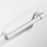 Colonial Bronze - 18'' center-to-center, 20'' overall, 0.875'' diameter Round Appliance Pull, Door Pull, Shower Door Pull with turned-down bar and straight posts hand finished in Polished Nickel and Polished Nickel - Polished Nickel,Polished Nickel