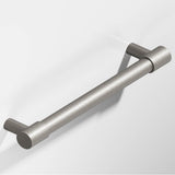 Colonial Bronze - 5'' center-to-center, 6'' overall, 0.5'' diameter Round Cabinet Pull with turned-down bar and straight posts hand finished in Frost Nickel  and Frost Nickel - Frost Nickel,Frost Nickel