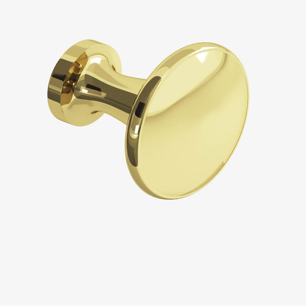 Colonial Bronze - 1.0625'' diameter Round Cabinet Knob hand finished in Polished Brass - Polished Brass