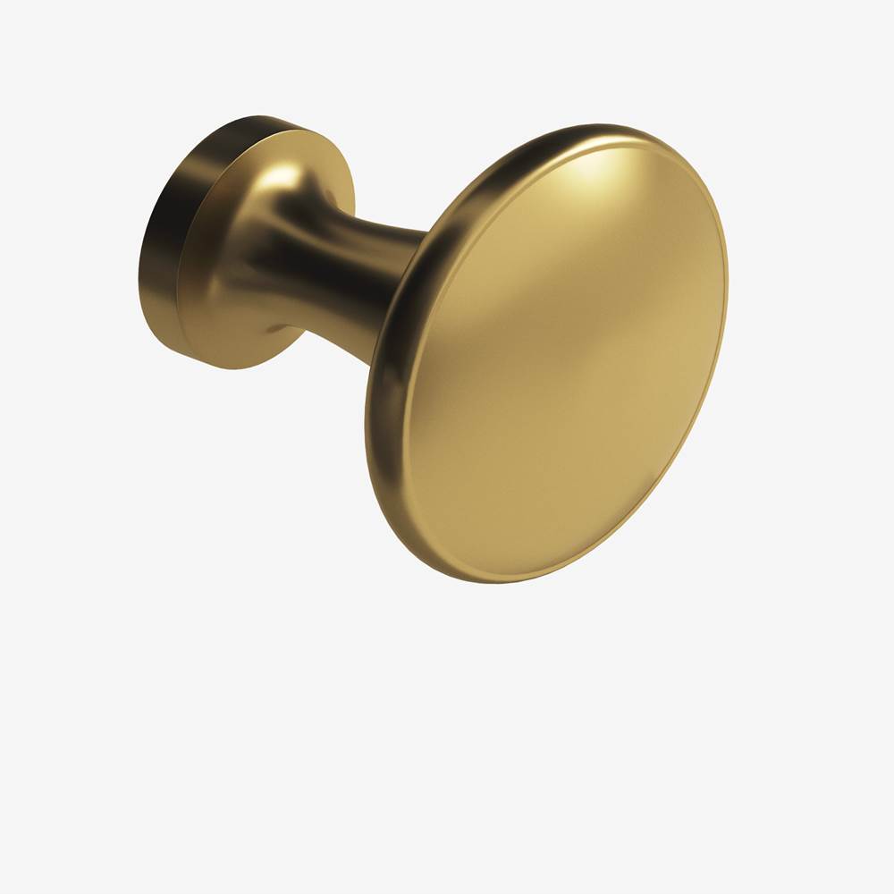Colonial Bronze - 1.375'' diameter Round Cabinet Knob, Back-to-Back Shower Door Knob Kit hand finished in Satin Brass - Satin Brass