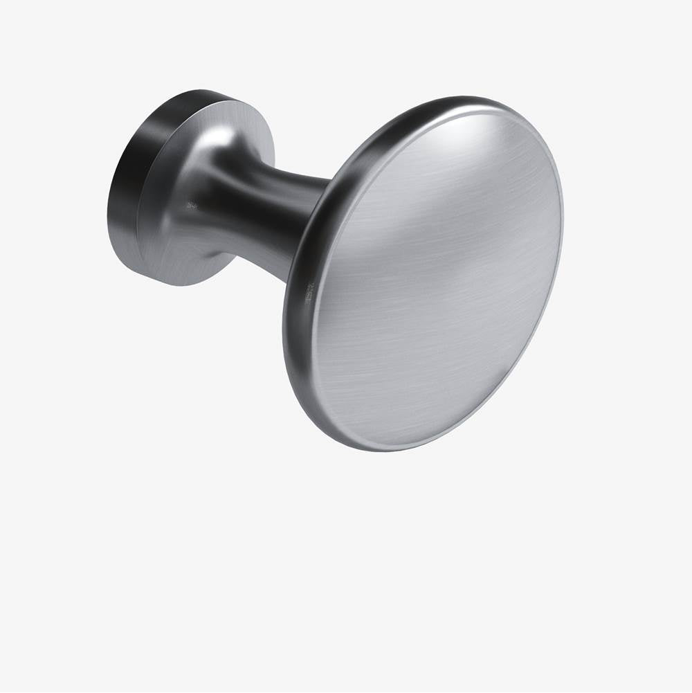 Colonial Bronze - 1.0625'' diameter Round Cabinet Knob hand finished in Satin Chrome - Satin Chrome