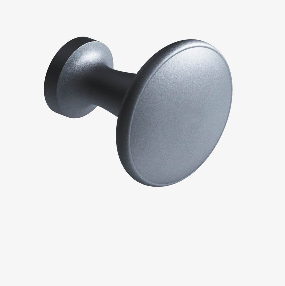 Colonial Bronze - 1.375'' diameter Round Cabinet Knob, Back-to-Back Shower Door Knob Kit hand finished in Frost Chrome - Frost Chrome