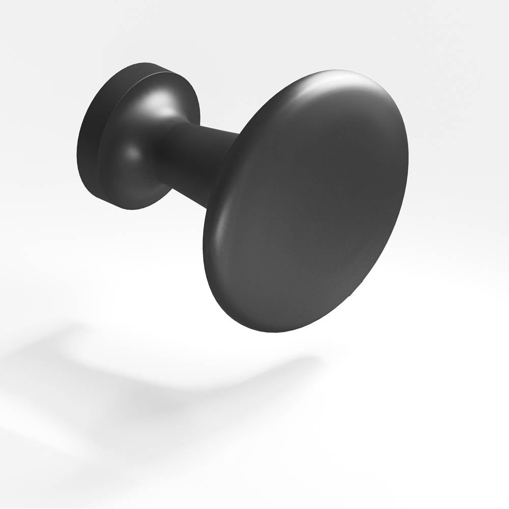 Colonial Bronze - 1.375'' diameter Round Cabinet Knob, Back-to-Back Shower Door Knob Kit hand finished in Matte Graphite - Matte Graphite