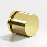 Colonial Bronze - 1.25'' diameter Round, grooved and striped Cabinet Knob, Back-to-Back Shower Door Knob Kit hand finished in Polished Brass and Polished Brass - Polished Brass,Polished Brass