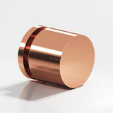 Colonial Bronze - 1'' diameter Round, grooved and striped Cabinet Knob hand finished in Polished Copper and Polished Copper - Polished Copper,Polished Copper