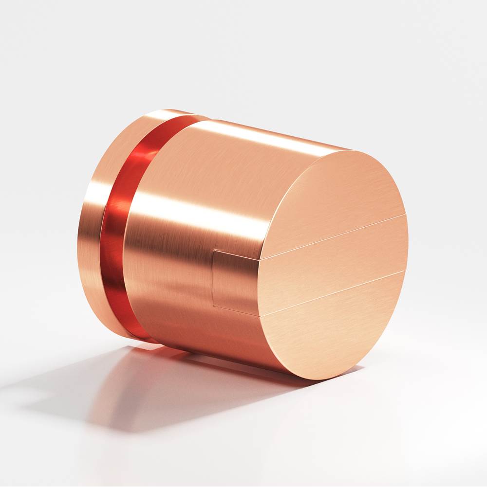 Colonial Bronze - 1'' diameter Round, grooved and striped Cabinet Knob hand finished in Satin Copper and Satin Copper - Satin Copper,Satin Copper
