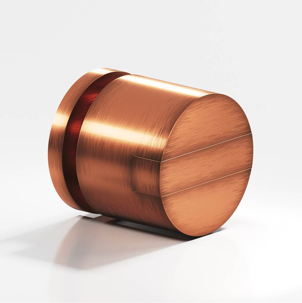 Colonial Bronze - 1.25'' diameter Round, grooved and striped Cabinet Knob, Back-to-Back Shower Door Knob Kit hand finished in Antique Copper and Antique Copper - Antique Copper,Antique Copper