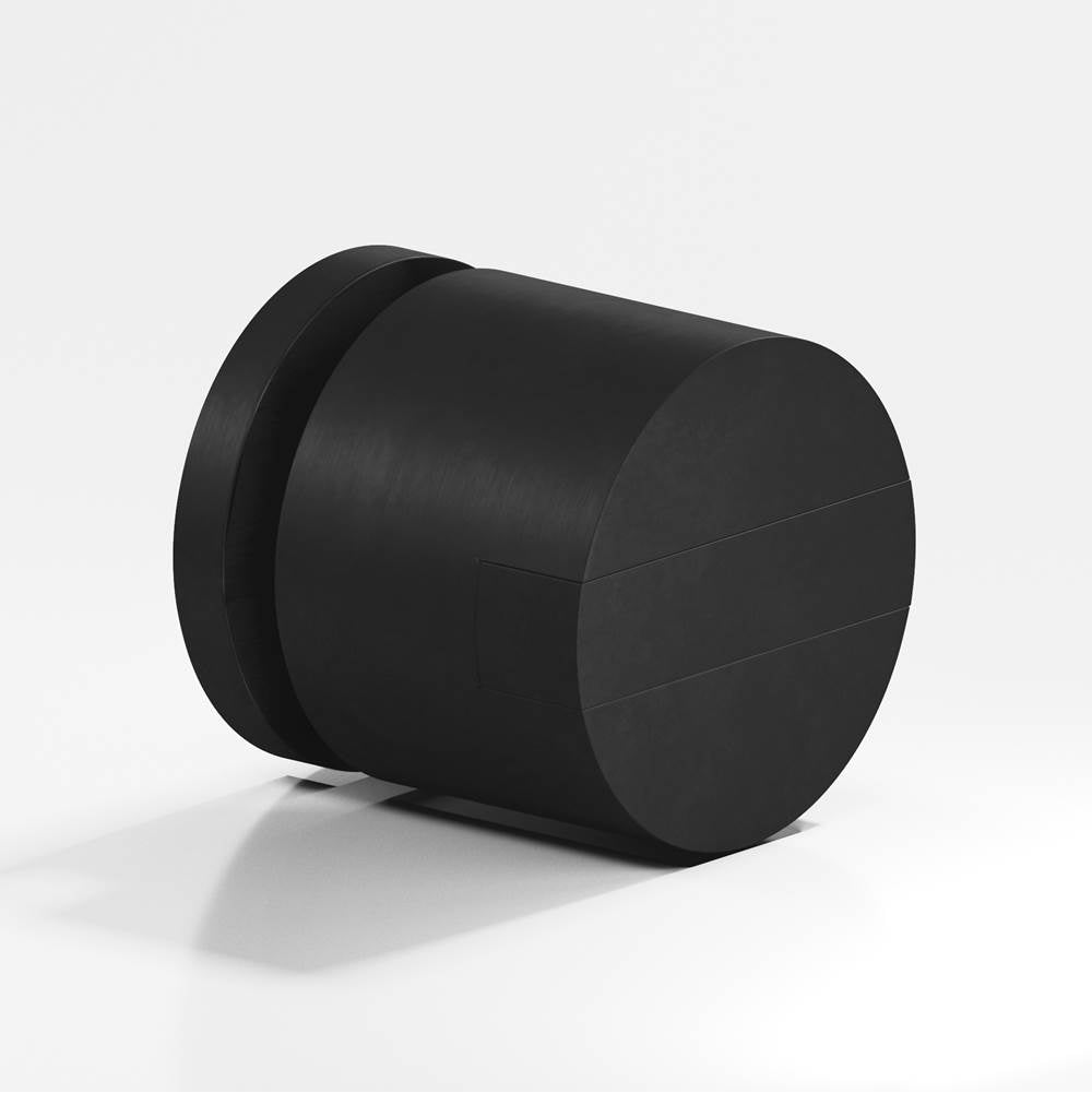 Colonial Bronze - 1.25'' diameter Round, grooved and striped Cabinet Knob, Back-to-Back Shower Door Knob Kit hand finished in Matte Satin Black and Matte Satin Black - Matte Satin Black,Matte Satin Black