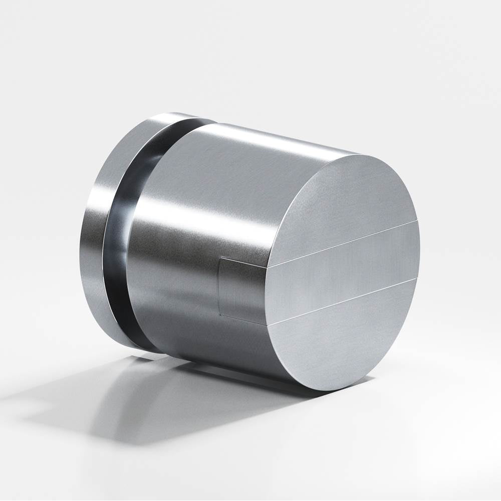 Colonial Bronze - 1'' diameter Round, grooved and striped Cabinet Knob hand finished in Satin Chrome and Satin Chrome - Satin Chrome,Satin Chrome