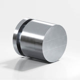 Colonial Bronze - 1'' diameter Round, grooved and striped Cabinet Knob hand finished in Satin Chrome and Satin Chrome - Satin Chrome,Satin Chrome