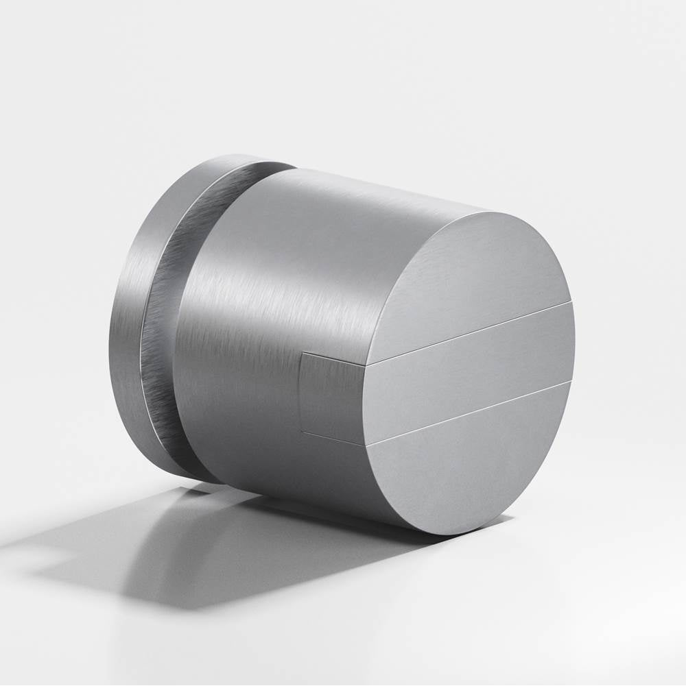 Colonial Bronze - 1.25'' diameter Round, grooved and striped Cabinet Knob, Back-to-Back Shower Door Knob Kit hand finished in Matte Satin Chrome and Matte Satin Chrome - Matte Satin Chrome,Matte Satin Chrome
