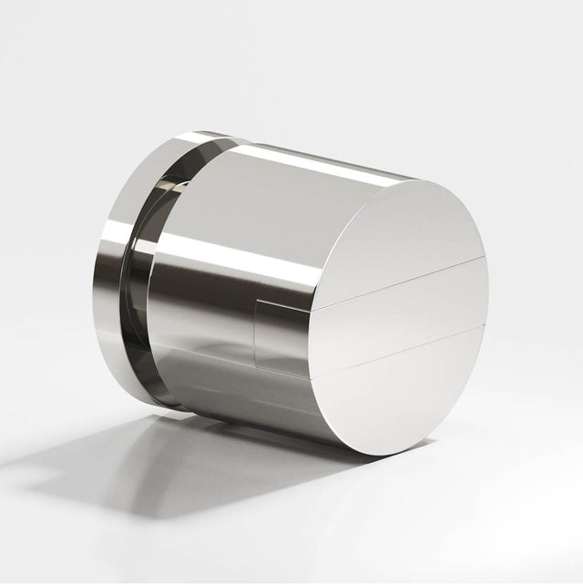 Colonial Bronze - 1.25'' diameter Round, grooved and striped Cabinet Knob, Back-to-Back Shower Door Knob Kit hand finished in Polished Nickel and Polished Nickel - Polished Nickel,Polished Nickel