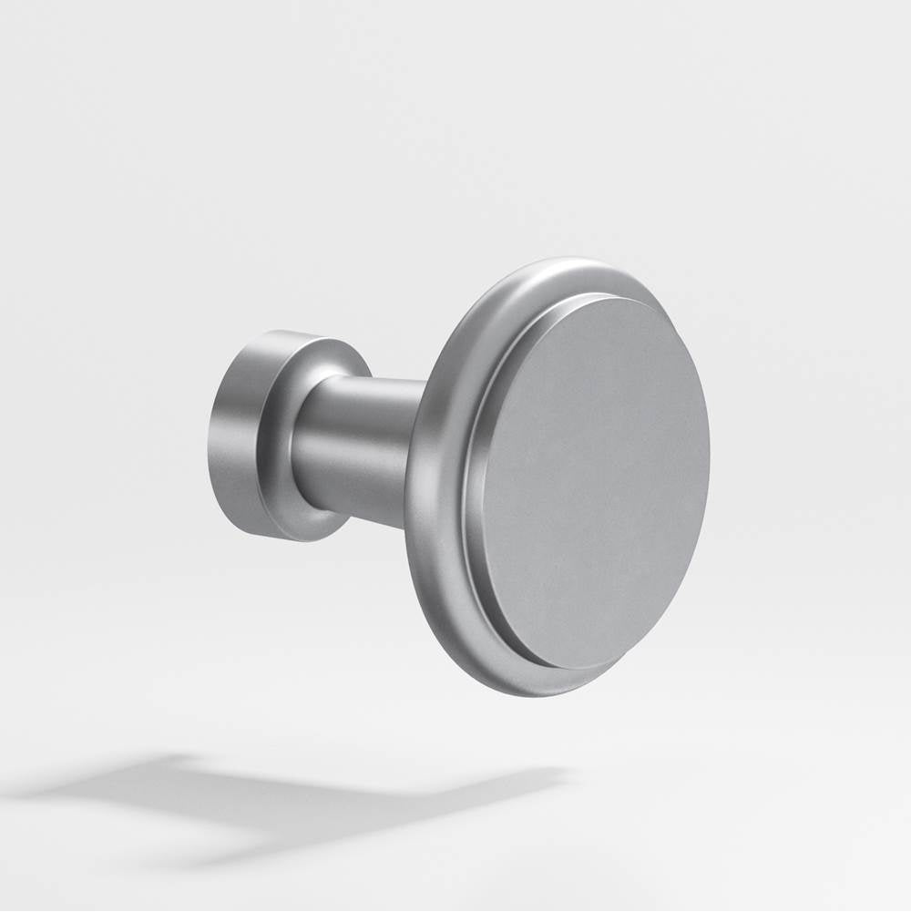 Colonial Bronze - 1.0625'' diameter Round Cabinet Knob hand finished in Matte Satin Chrome - Matte Satin Chrome