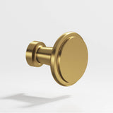 Colonial Bronze - 1.0625'' diameter Round Cabinet Knob hand finished in Unlacquered Satin Brass - Unlacquered Satin Brass