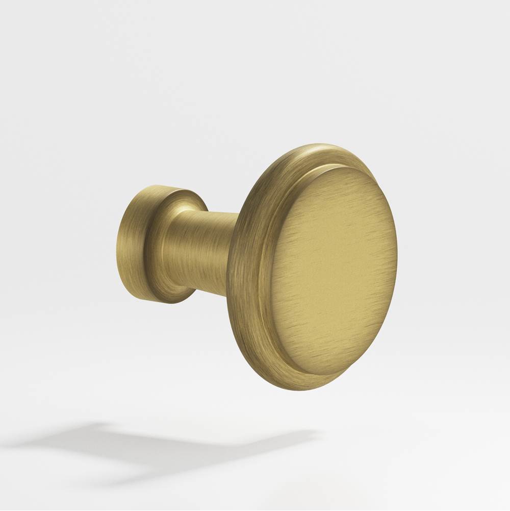 Colonial Bronze - 1.0625'' diameter Round Cabinet Knob hand finished in Matte Antique Satin Brass - Matte Antique Satin Brass