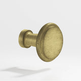 Colonial Bronze - 1.0625'' diameter Round Cabinet Knob hand finished in Distressed Antique Brass - Distressed Antique Brass
