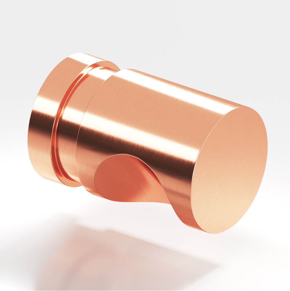 Colonial Bronze - 1'' diameter Round, grooved Cabinet Knob, Back-to-Back Shower Door Knob Kit hand finished in Satin Copper - Satin Copper