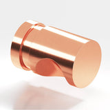Colonial Bronze - 0.75'' diameter Round, grooved Cabinet Knob, Back-to-Back Shower Door Knob Kit hand finished in Satin Copper - Satin Copper