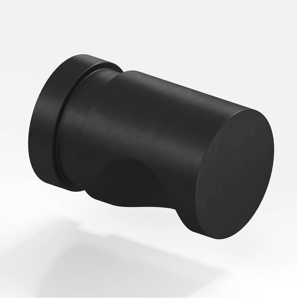 Colonial Bronze - 0.5'' diameter Round, grooved Cabinet Knob hand finished in Matte Satin Black - Matte Satin Black
