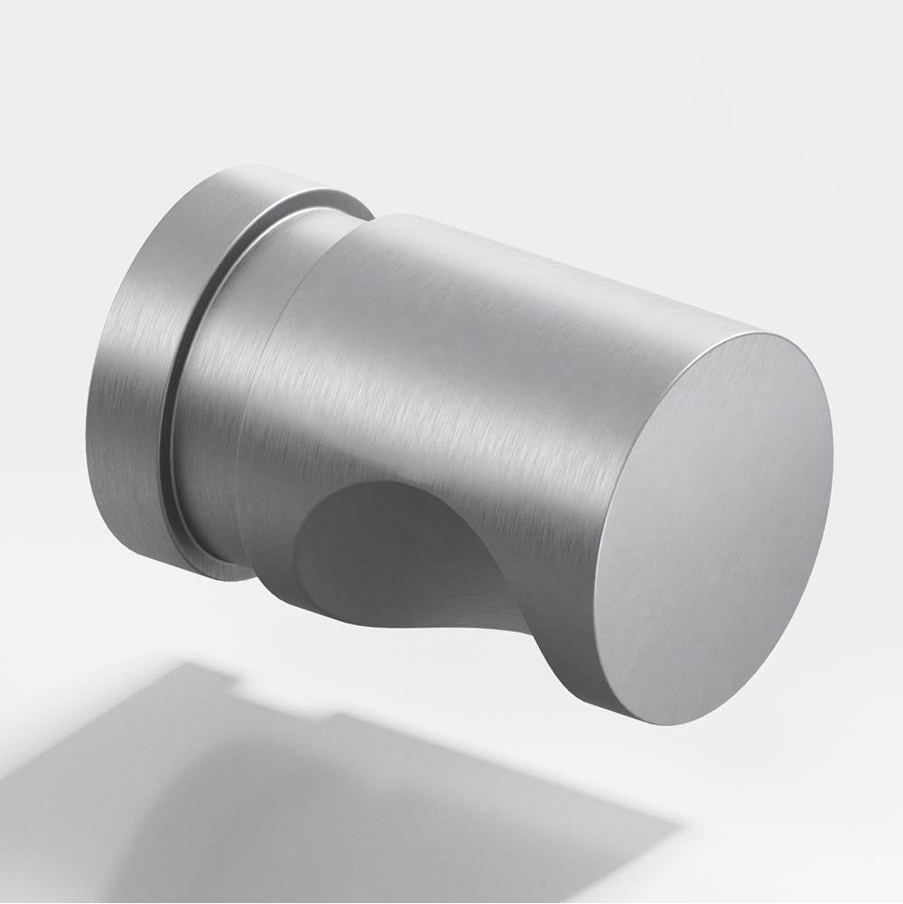 Colonial Bronze - 1'' diameter Round, grooved Cabinet Knob, Back-to-Back Shower Door Knob Kit hand finished in Matte Satin Chrome - Matte Satin Chrome