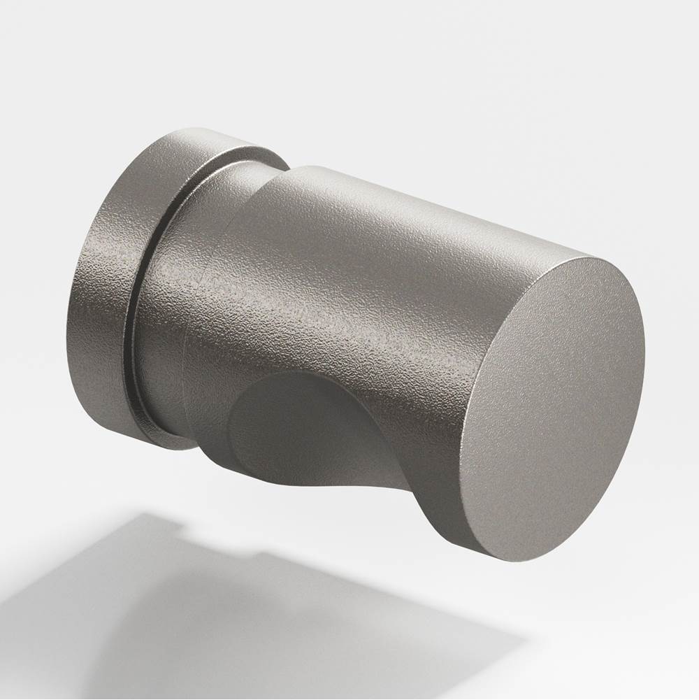 Colonial Bronze - 0.5'' diameter Round, grooved Cabinet Knob hand finished in Frost Nickel - Frost Nickel