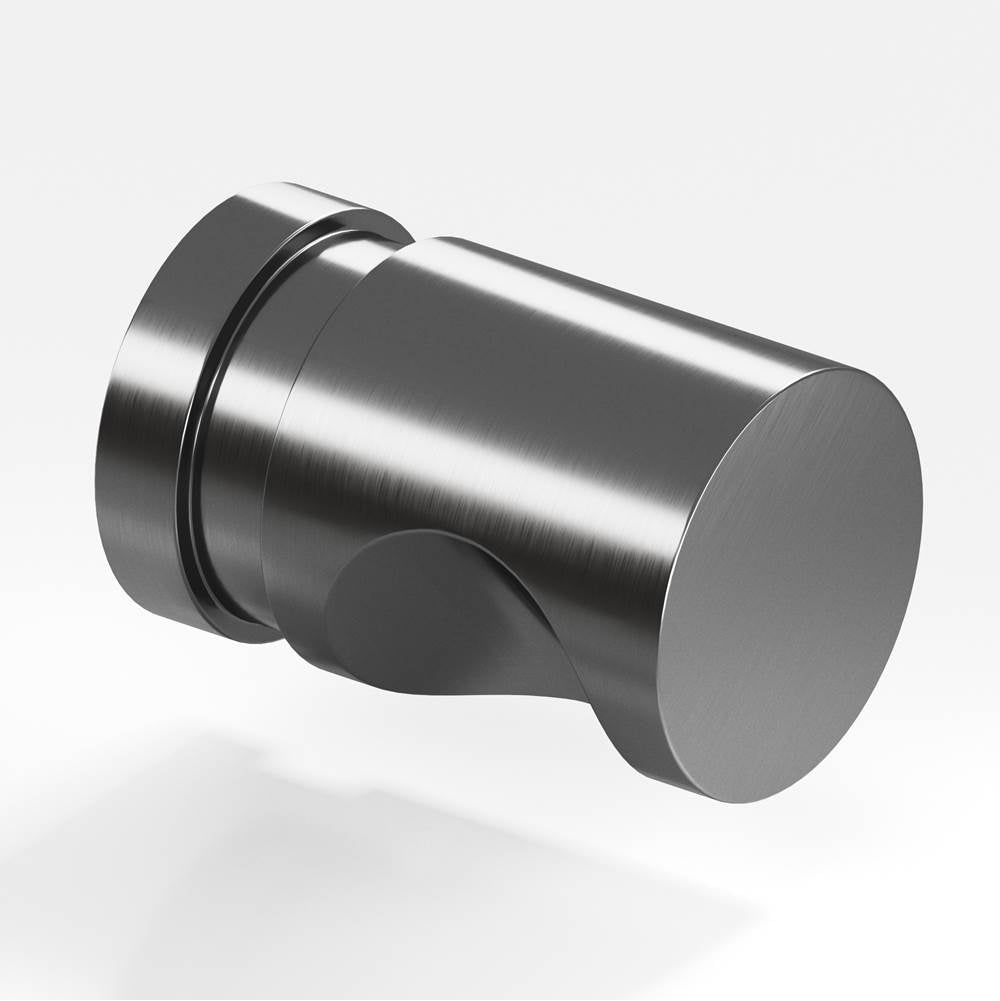 Colonial Bronze - 0.75'' diameter Round, grooved Cabinet Knob, Back-to-Back Shower Door Knob Kit hand finished in Graphite - Graphite