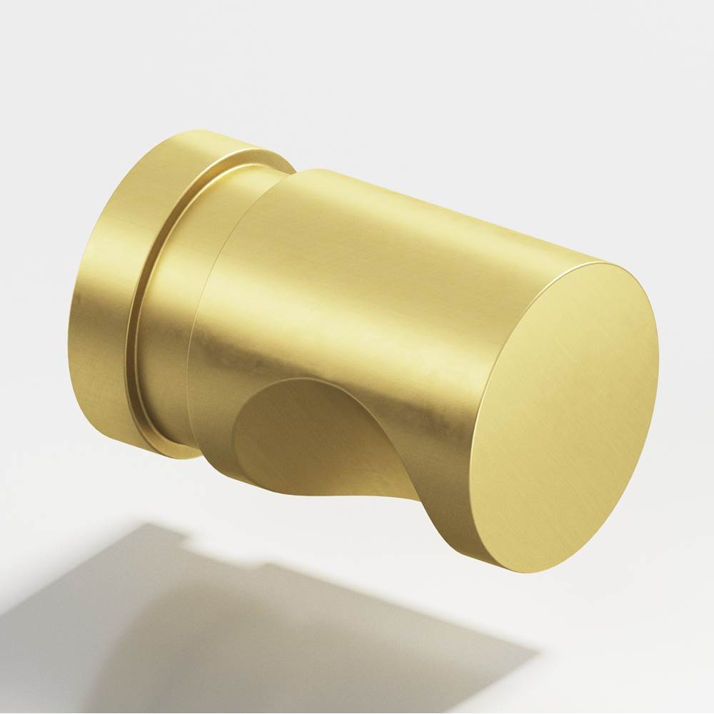 Colonial Bronze - 0.75'' diameter Round, grooved Cabinet Knob, Back-to-Back Shower Door Knob Kit hand finished in Matte Satin Brass - Matte Satin Brass