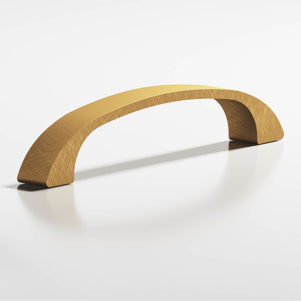 Colonial Bronze - 3'' center-to-center, 3.5'' overall, 0.4375'' diameter Bow Cabinet Pull hand finished in Weathered Brass - Weathered Brass