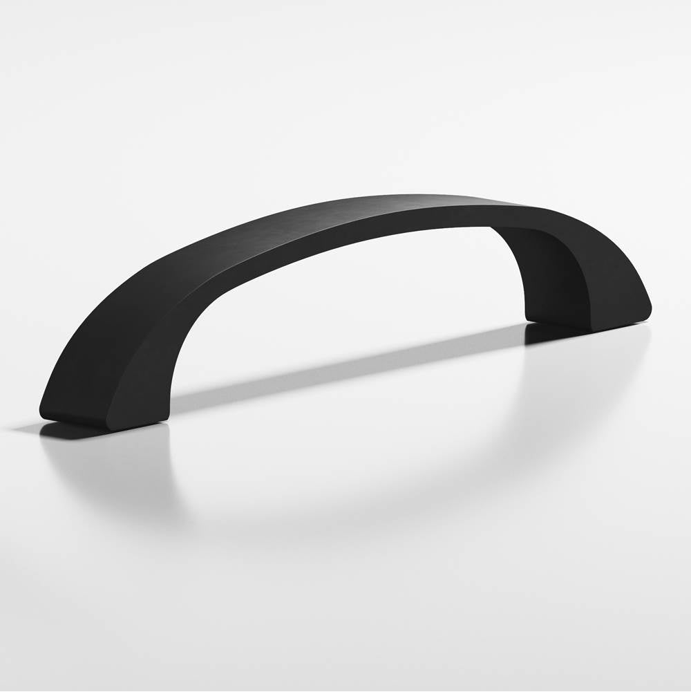 Colonial Bronze - 3'' center-to-center, 3.5'' overall, 0.4375'' diameter Bow Cabinet Pull hand finished in Matte Satin Black - Matte Satin Black