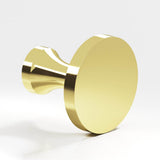 Colonial Bronze - 0.75'' diameter Round Cabinet Knob hand finished in Polished Brass - Polished Brass