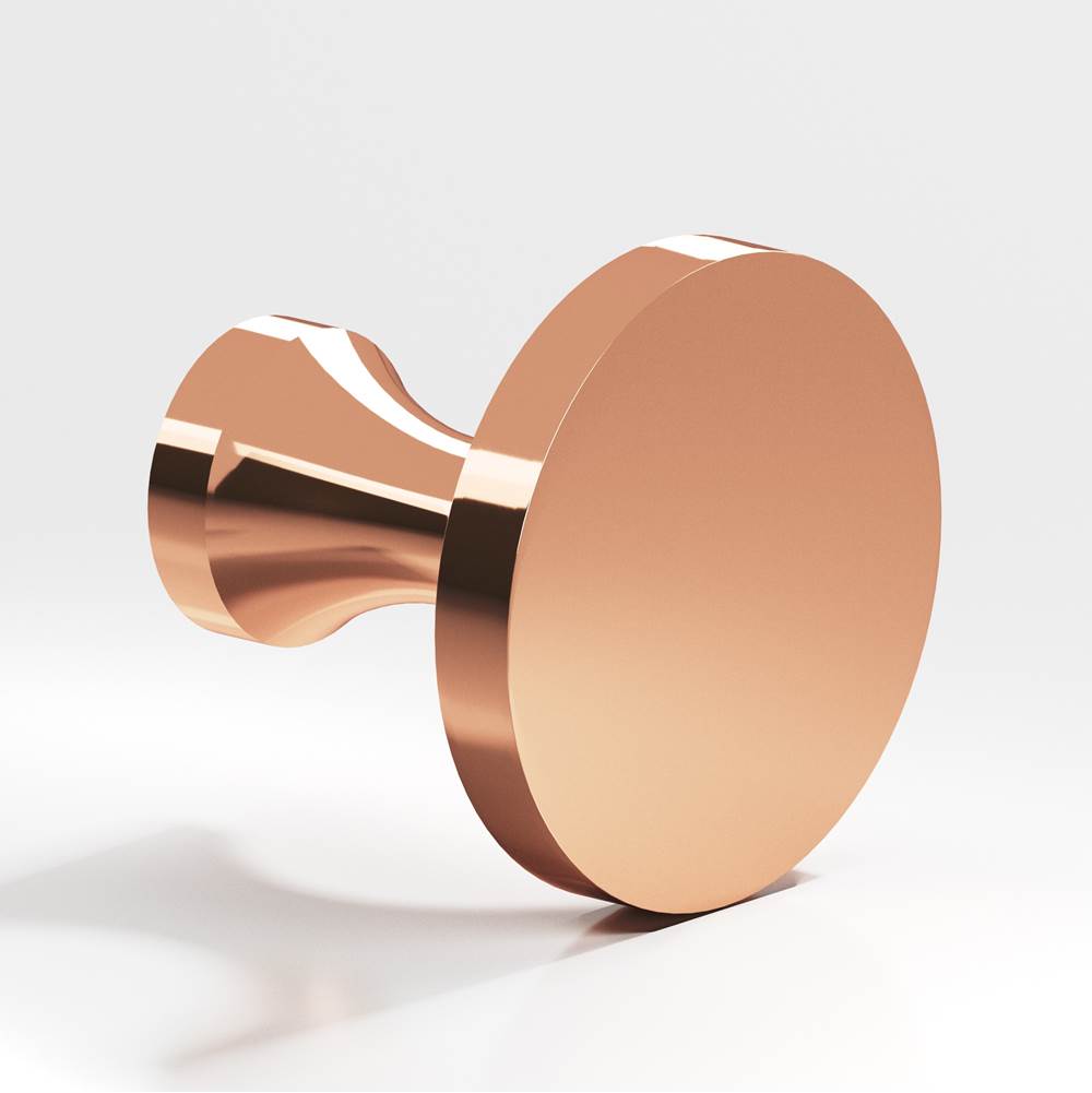 Colonial Bronze - 1.5'' diameter Round Cabinet Knob, Back-to-Back Shower Door Knob Kit hand finished in Polished Copper - Polished Copper