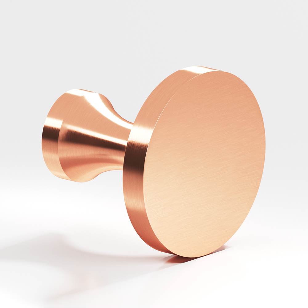 Colonial Bronze - 1.5'' diameter Round Cabinet Knob, Back-to-Back Shower Door Knob Kit hand finished in Satin Copper - Satin Copper