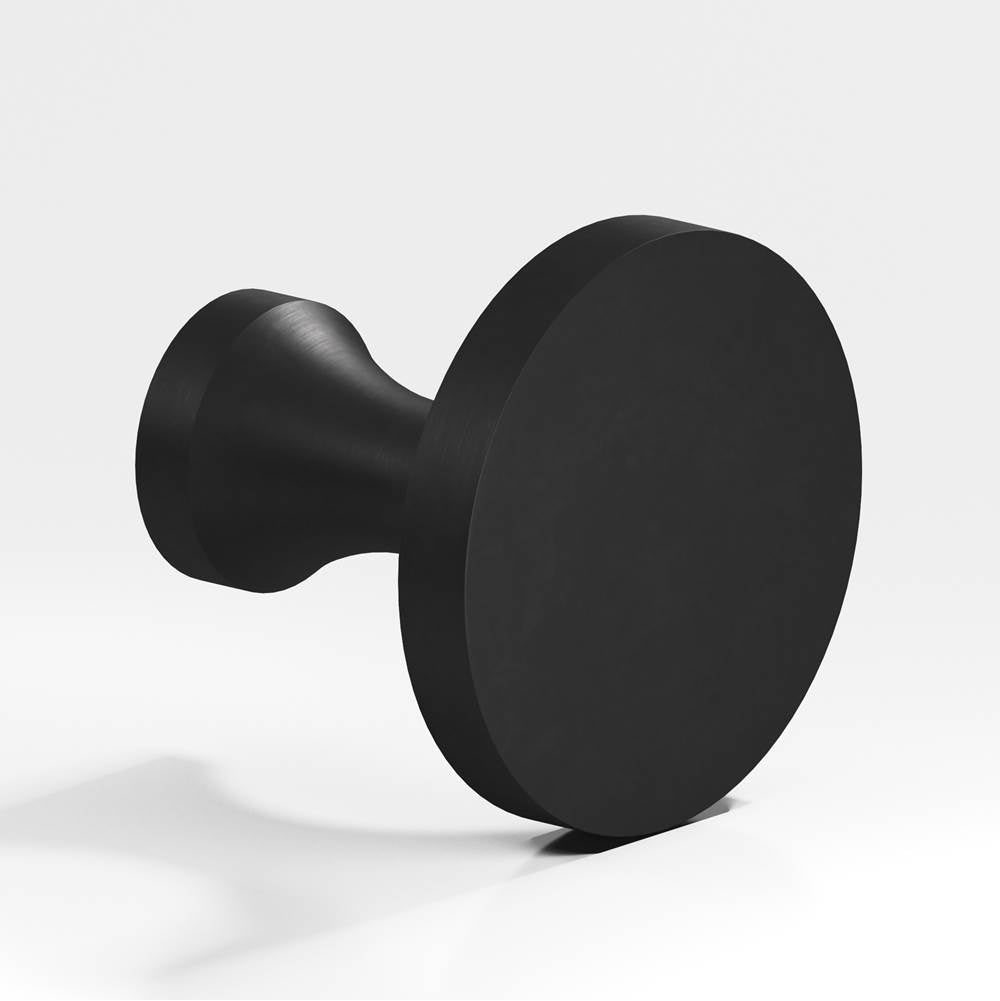 Colonial Bronze - 1.125'' diameter Round Cabinet Knob hand finished in Matte Satin Black - Matte Satin Black