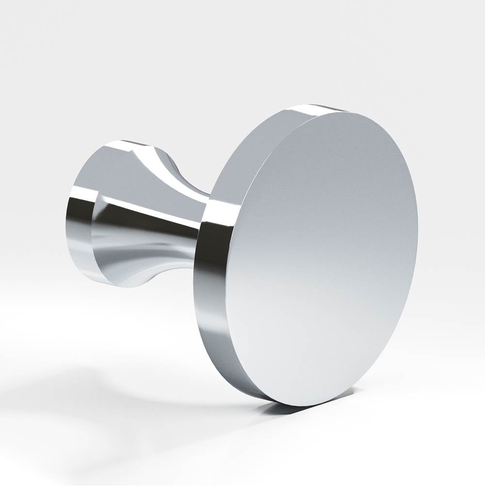 Colonial Bronze - 1.5'' diameter Round Cabinet Knob, Back-to-Back Shower Door Knob Kit hand finished in Polished Chrome - Polished Chrome