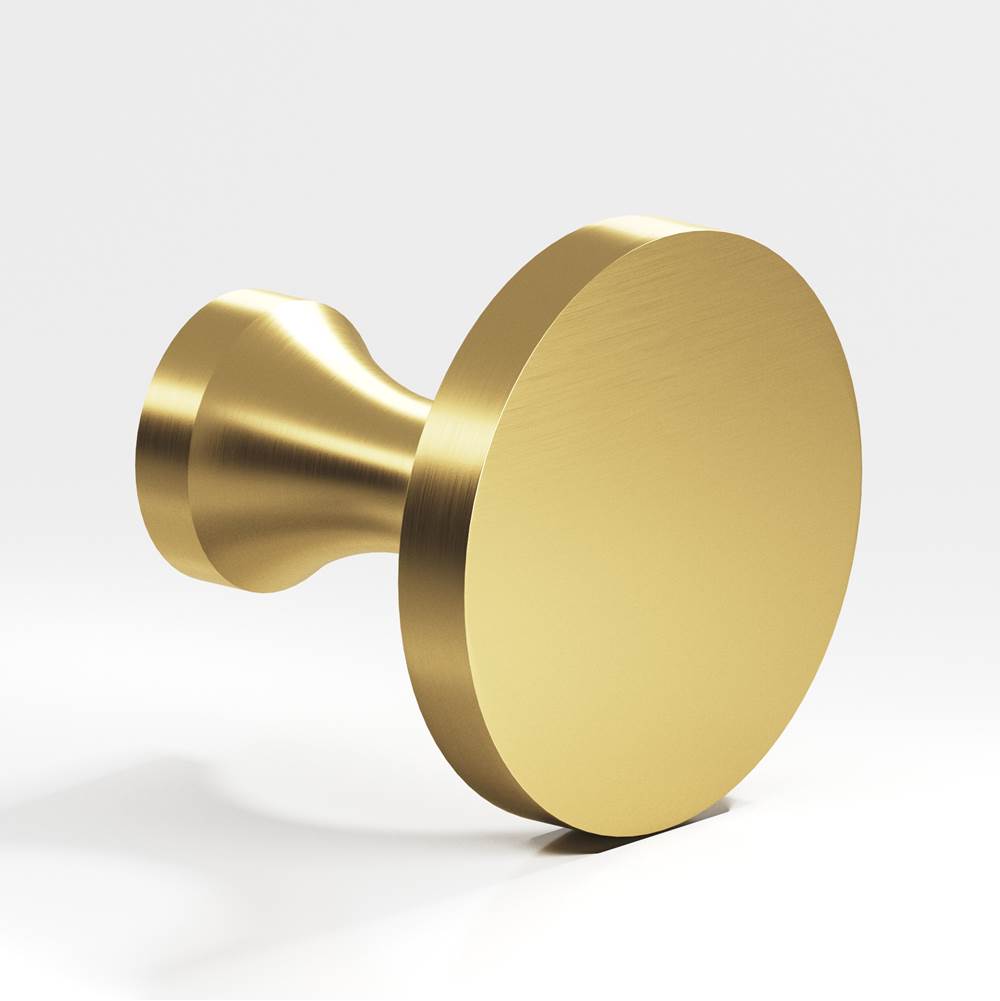 Colonial Bronze - 1.125'' diameter Round Cabinet Knob hand finished in Unlacquered Satin Brass - Unlacquered Satin Brass